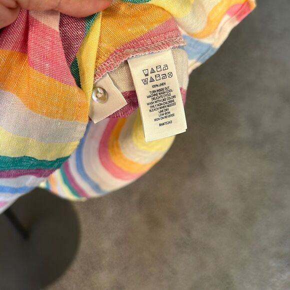 C&C California Linen Rainbow Stripe Halter Shift Dress-NWOT - Picture 10 of 13
